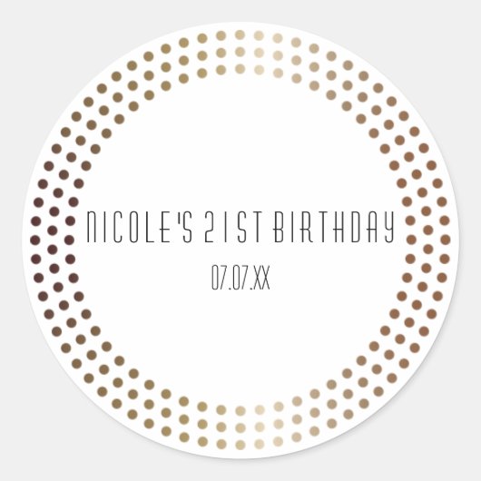 Dotted Gold Circles Moderne Dots Custom Gevor Runder Aufkleber (Vorderseite)