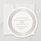 Dotted Gold Circles Moderne Dots Glam Einladungen (Rückseite)