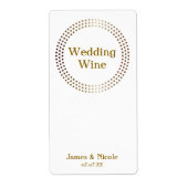 Dotted Gold Circles Moderne Dots Wine Labels (Vorne)