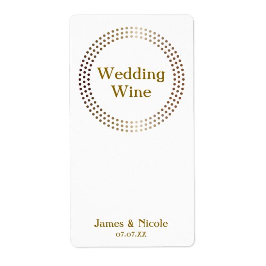 Dotted Gold Circles Moderne Dots Wine Labels (Vorne)