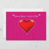 Dotted Heart Foto Save the Date Marine Fuschia (Rückseite)