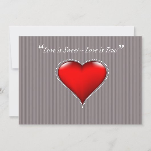 Dotted Heart Foto Save the Date Marine grau (Rückseite)