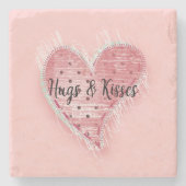 Dotted Heart Steinuntersetzer (Vorderseite)