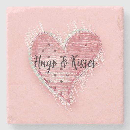 Dotted Heart Steinuntersetzer (Vorderseite)