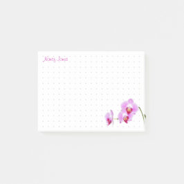 Dotted | Ihr Name - Orchid Floral Fotografie Post-it Klebezettel