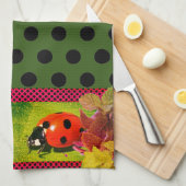 Dotted LadyBug Geschirrtuch (Viertel Falte)