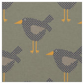Dotted prim Black Crows on Dark Green Brown Stoff (Nahaufnahme)