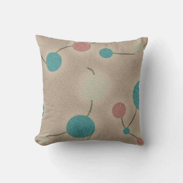 Dotted Retro Universe Grau Kissen (Vorderseite)