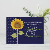 Dotted Sunflower 3 Hochzeit Einladung (Stehend Vorderseite)
