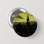 Dotted Yellow Black New York City Button (Vorne & Hinten)