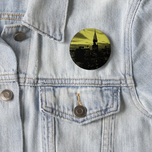 Dotted Yellow Black New York City Button (Beispiel)