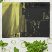 Dotted Yellow Black New York City Handtuch (Gefaltet)