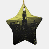 Dotted Yellow Black New York City Keramikornament (Links)