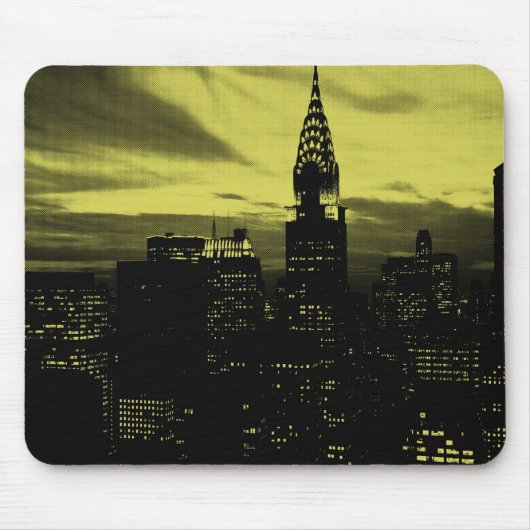 Dotted Yellow Black New York City Mousepad (Vorne)