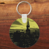 Dotted Yellow Black New York City Schlüsselanhänger (Vorderseite)