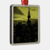 Dotted Yellow Black New York City Silbernes Ornament (Rechts)