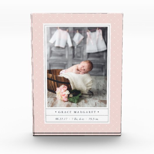 Dotter Blush | Baby Birth Stats Fotoblock (Vorderseite)