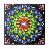 Dotter Mandala Retro Hippie Dots Fliese (Vorderseite)