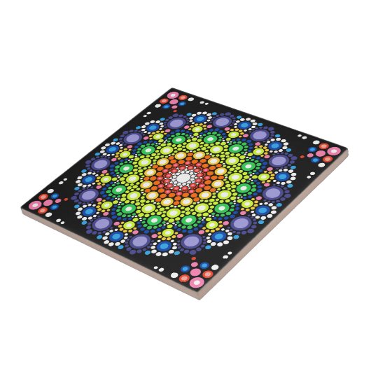 Dotter Mandala Retro Hippie Dots Fliese (Seite)