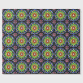 Dotter Mandala Retro Hippie Dots Geschenkpapier (Flach)