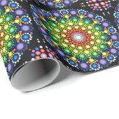 Dotter Mandala Retro Hippie Dots Geschenkpapier (Rolleneckpunkt)