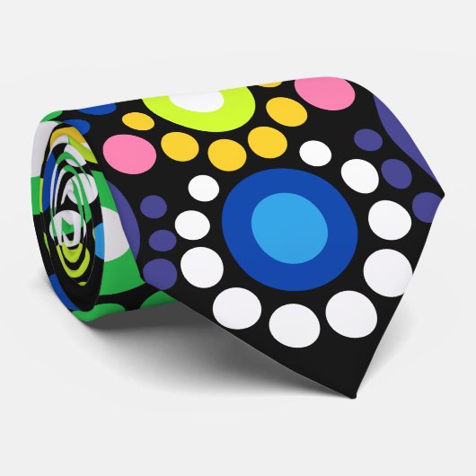 Dotter Mandala Retro Hippie Dots Krawatte (Gerollt)