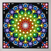 Dotter Mandala Retro Hippie Dots Poster (Vorne)