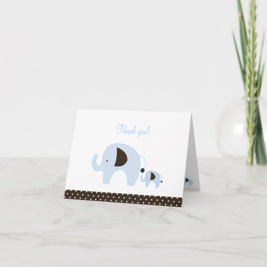 Dottie Blue Elephant geklappt Danke Notizen (Vorderseite)