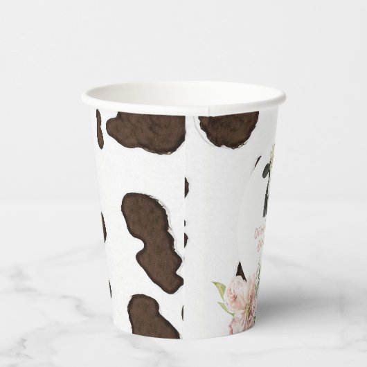 DOTTIE Heilige Kuh Niedliche Blumenfarm 1. Geburts Pappbecher (Rechts)