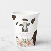 DOTTIE Heilige Kuh Niedliche Blumenfarm 1. Geburts Pappbecher (Vorderseite)
