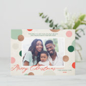 Dottie Merry Christmas Family Photo Feiertagskarte (Stehend Vorderseite)