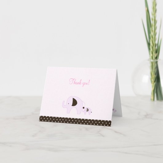 Dottie Pink Elephant geklappt Danke Notizen (Vorderseite)