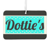 Dottie's Store Logo Car Air Freshener Black & Aqua Autolufterfrischer (Rückseite)