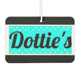 Dottie's Store Logo Car Air Freshener Black & Aqua Autolufterfrischer
