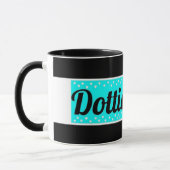 Dottie's Store-Logo-Kaffee-Tasse (schwarz/blau/wei Tasse (Links)