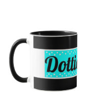 Dottie's Store-Logo-Kaffee-Tasse (schwarz/blau/wei