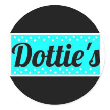Dottie's Store Logo Polka Dot Round Stickers