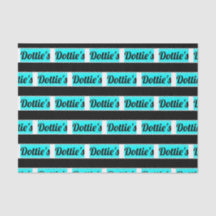 Dottie's Store Logo Tissue Paper (Black & Aqua)