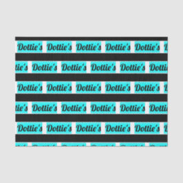 Dottie's Store Logo Tissue Paper (Black & Aqua) Seidenpapier