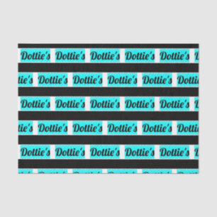 Dottie's Store Logo Tissue Paper (Black & Aqua) Seidenpapier