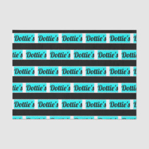 Dottie's Store Logo Tissue-Papier (Schwarz & Aqua) Seidenpapier