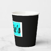 Dottie's Store Logopapier Cups (Schwarz & Aqua) Pappbecher (Links)