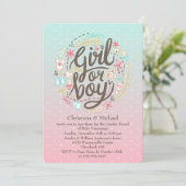 Dotty 2 Tone Watercolor Gender Reveitation Einladung (Stehend Vorderseite)