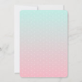 Dotty 2 Tone Watercolor Gender Reveitation Einladung (Rückseite)