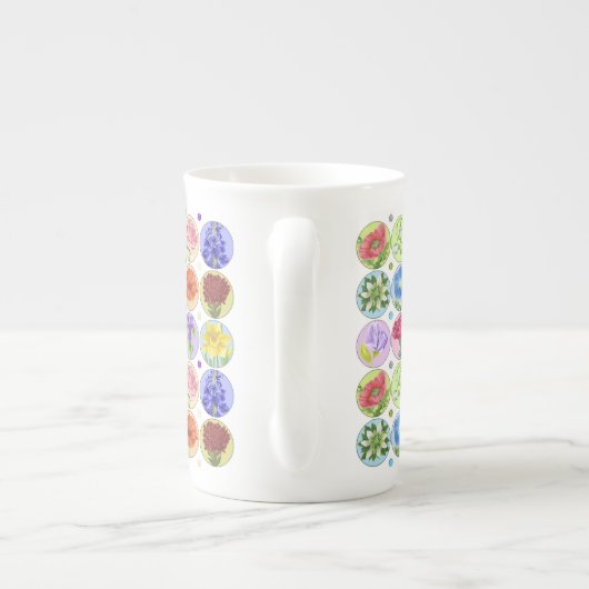 Dotty Birth Blume und Gem Bone China Tasse (Rückseite)