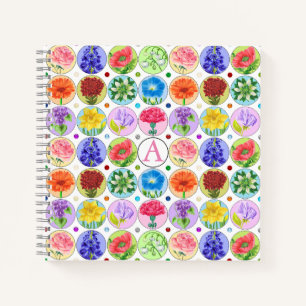 Dotty Birth Blume und Gem Notebook Notizblock