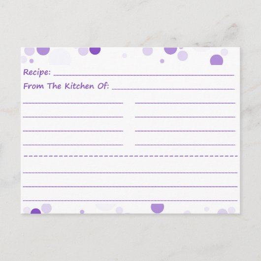Dotty Blank Recipe Cards Postkarte (Vorderseite)