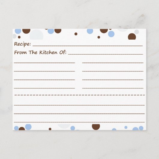 Dotty Blank Recipe Cards Postkarte (Vorderseite)