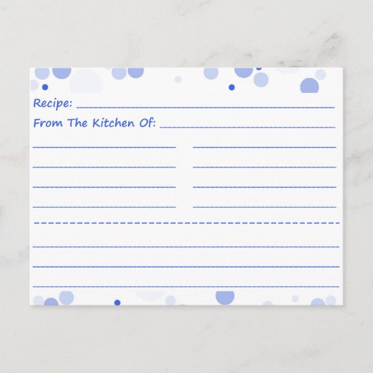 Dotty Blank Recipe Cards Postkarte (Vorderseite)
