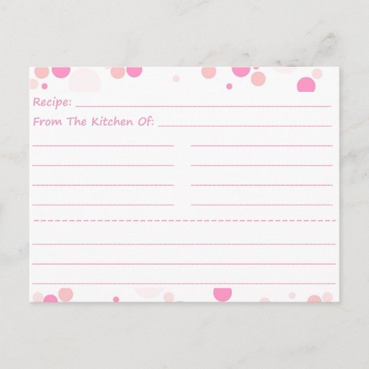 Dotty Blank Recipe Cards Postkarte (Vorderseite)